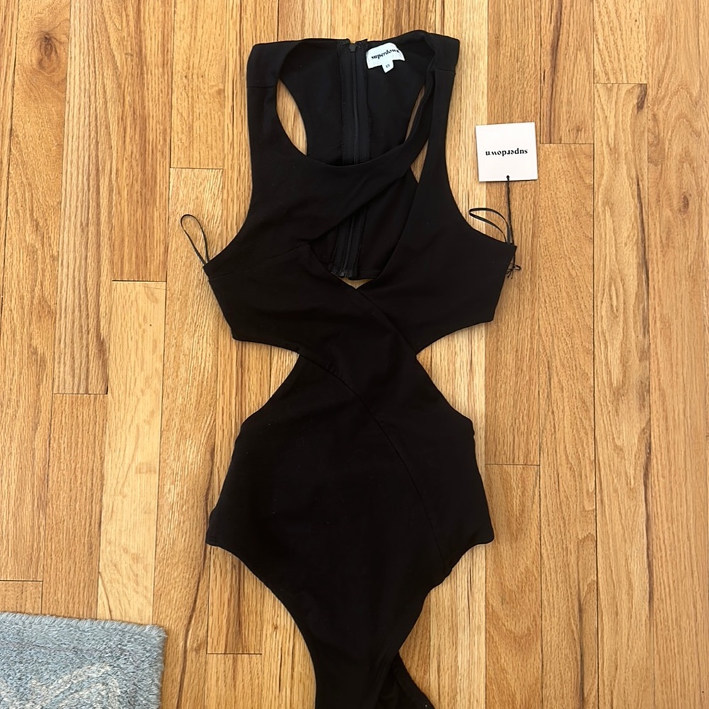 COPY - Black super down bodysuit with cutouts